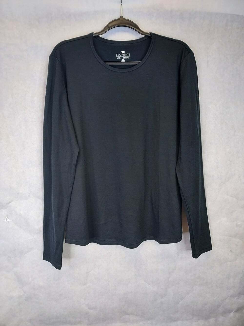 Segments 100% Merino Wool Top Women's L Long Sleeve Tee Base Layer Black Outdoor